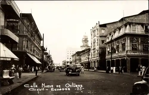Ak Guayaquil Ecuador, Calle Nueve de Octubre