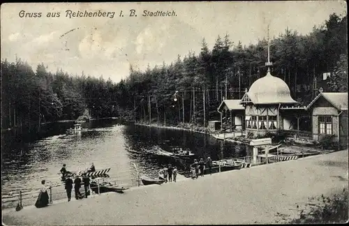 Ak Liberec Reichenberg Stadt, Stadtteich
