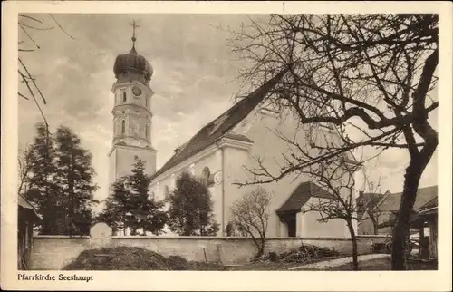 Ak Seeshaupt in Oberbayern, Blick auf die Pfarrkirche