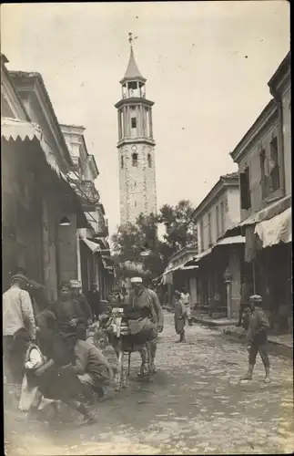 Foto Ak Prilep Mazedonien, Straßenpartie, Esel