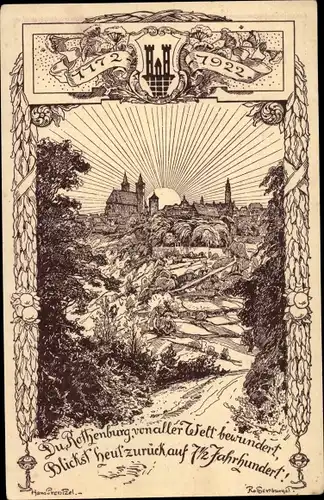 Ganzsachen Ak Rothenburg ob der Tauber Mittelfranken, 750 Jahr-Feier 1922, PP 52 C 6