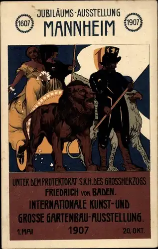 Ganzsachen Ak Mannheim, Jubiläumsausstellung 1907, Kunst- und Gartenbau-Ausstellung