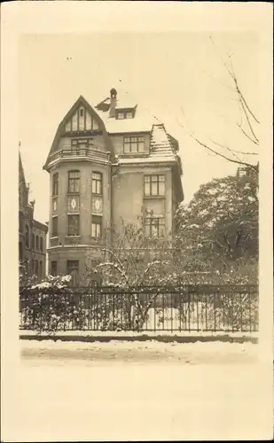 Foto Zwickau in Sachsen, Villa im Winter, 1950