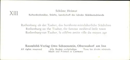 Stereo Foto Rothenburg ober der Tauber, Teilansicht