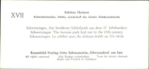 Stereo Foto Schwetzingen im Rhein Neckar Kreis, Schlosspark, Schwan