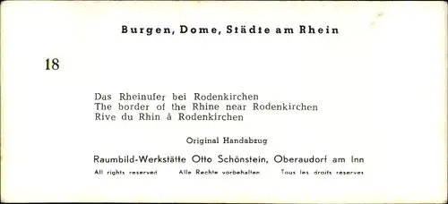 Stereo Foto Rodenkirchen Köln am Rhein, Rheinufer