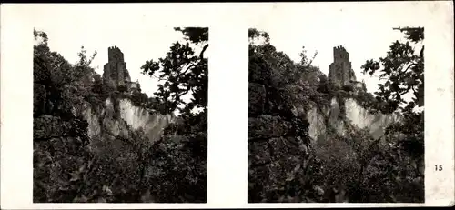 Stereo Foto Königswinter im Rhein Sieg Kreis, Ruine Drachenfels