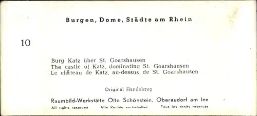 Stereo Foto St. Goarshausen im Rhein Lahn Kreis, Burg Katz