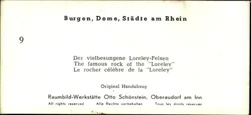 Stereo Foto St. Goarshausen im Rhein Lahn Kreis, Partie an der Loreley