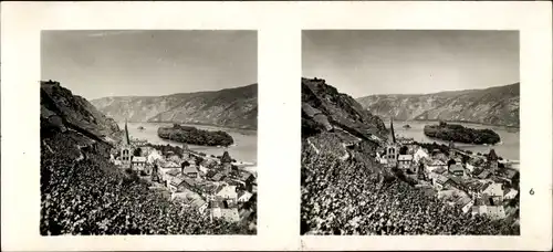 Stereo Foto Bacharach am Rhein im Kreis Mainz Bingen, Stadtansicht