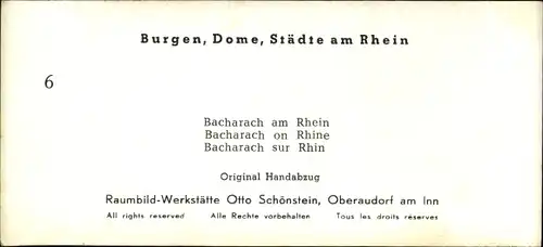 Stereo Foto Bacharach am Rhein im Kreis Mainz Bingen, Stadtansicht