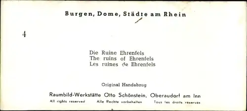Stereo Foto Rüdesheim am Rhein in Hessen, Ruine Ehrenfels
