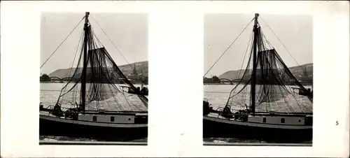 Stereo Foto Bingen am Rhein, Einfluss der Nahe in den Rhein