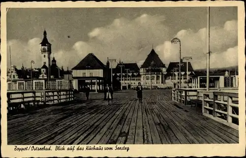 Ak Sopot Gdańsk Zoppot Danzig, Kurhaus, Seesteg