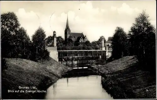 Ak Gronau in Westfalen, Blick auf die evangelische Kirche