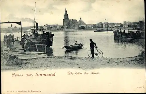 Ak Emmerich am Niederrhein, Überfahrt der Ponte, Fähre