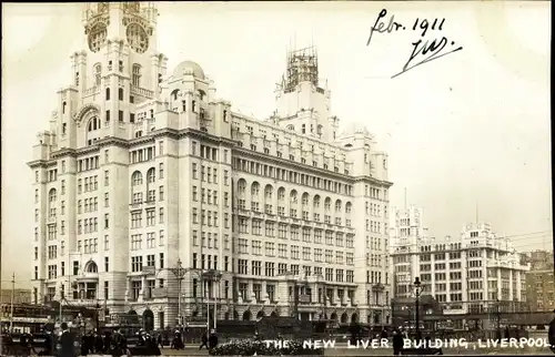 Foto Ak Liverpool Merseyside England, The New Liver Building