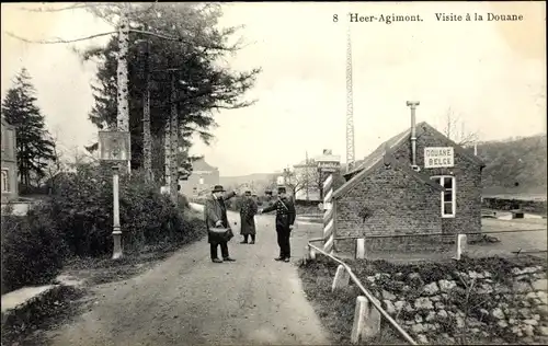 Ak Heer Agimont Wallonien Namur, Grenze zwischen Frankreich und Belgien