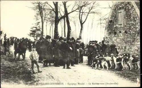 Ak Villers Cotterêts Aisne, Equipage Menier, Le Rendez-vous, Ancienville