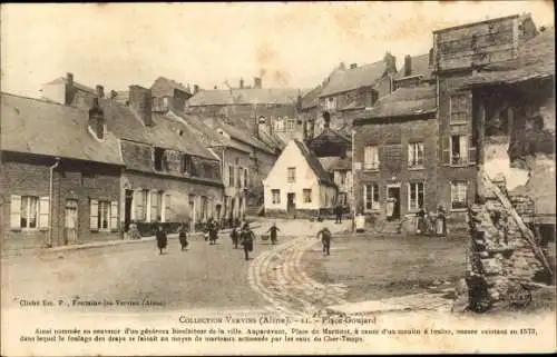 Ak Vervins Aisne, Place-Goujard