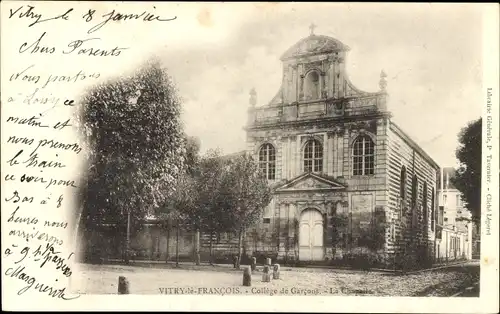 Ak Vitry le François Marne, College de Garcons, La Chapelle