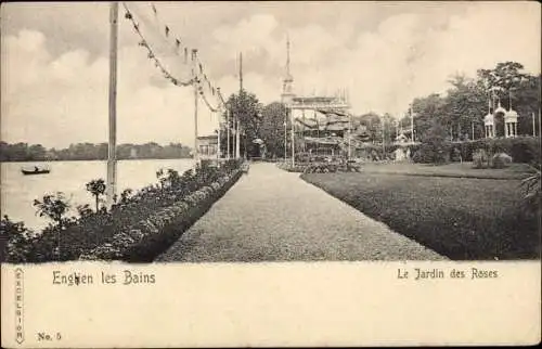Ak Enghien les Bains Val d'Oise, Der Rosengarten
