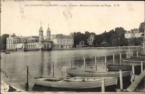 Ak Enghien les Bains Val d’Oise, See, Kasino