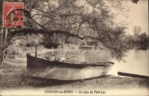 Ak Enghien les Bains Val d’Oise, Boot am Seeufer