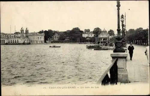 Ak Enghien les Bains Val de Oise, Eine Ecke des Sees