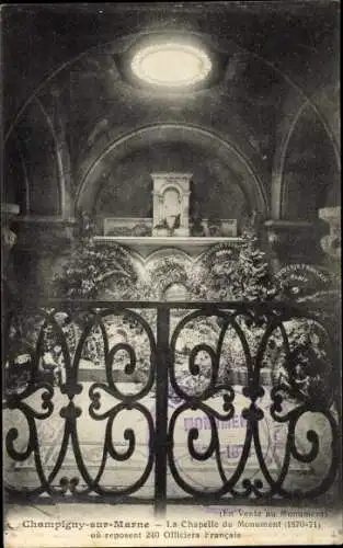 Ak Champigny sur Marne Val de Marne, La Chapelle du Monument (1870-71)
