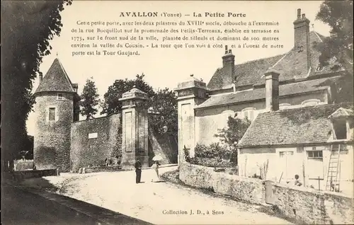 Ak Avallon Yonne, La Petite Porte