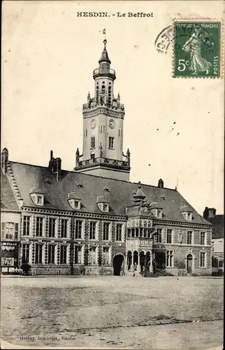 Ak Hesdin Pas de Calais, Le Beffroi