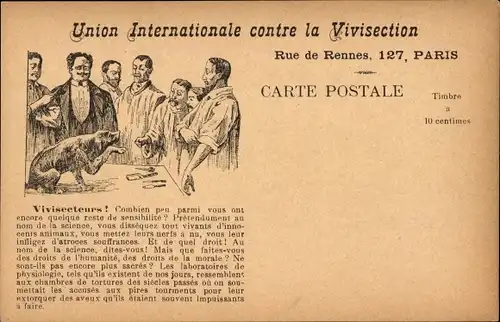 Ak Paris VI., Internationale Union gegen Vivisektion, Rue de Rennes, 127