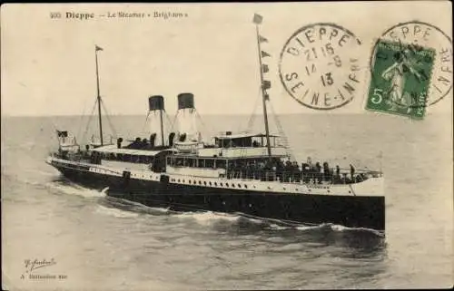 Ak Dieppe Seine Maritime, Dampfer Brighton, Feeder Lines