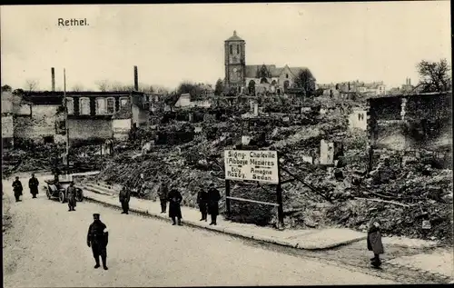 Ak Rethel Ardennes, Église, Kriegszerstörungen, I. WK