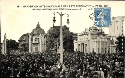 Ak Paris, Internationale Ausstellung für dekorative Kunst 1925, Nationalpavillon von Belgien