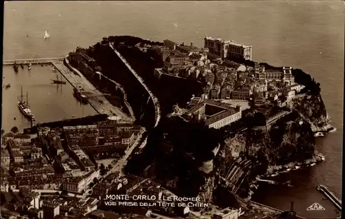 Ak Monte Carlo Monaco, Gesamtansicht, Fliegeraufnahme