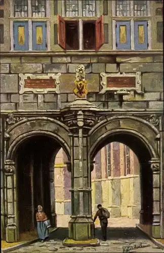 Künstler Ak Gerstenhauer, Johann Georg, Dordrecht Südholland Niederlande, Portal, Torbogen