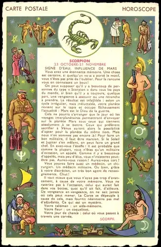 Ak Sternzeichen Skorpion, Scorpio, 24. Oktober bis 22. November