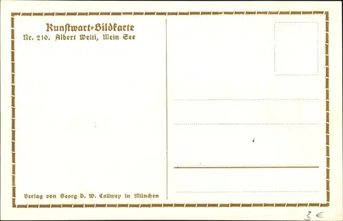 Künstler Ak Welti, Albert, Kunstwart Nr. 210, Mein See, Landschaftsansicht, Ortschaft