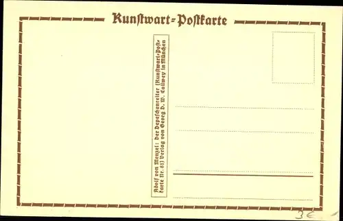 Künstler Ak Menzel, Adolph von, Der Depeschenreiter, Kunstwart Postkarte