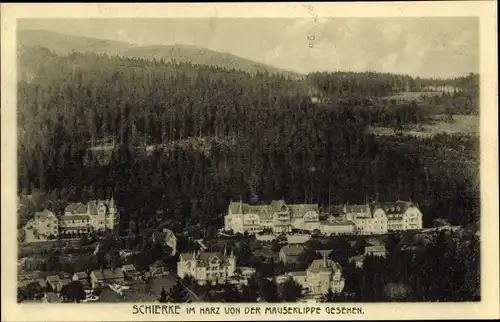 Ak Schierke Wernigerode im Harz, Blick von der Mauseklippe