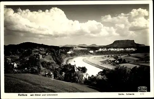 Ak Rathen an der Elbe Sächsische Schweiz, Elbtal, Lilienstein