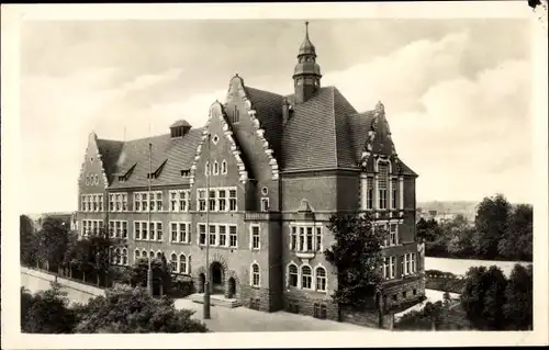 Ak Riesa an der Elbe Sachsen, Oberschule