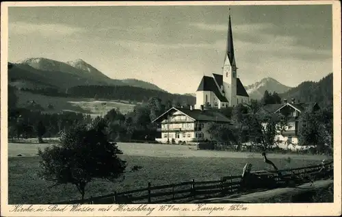 Ak Bad Wiessee in Oberbayern, Kirche, Hirschberg, Kampen