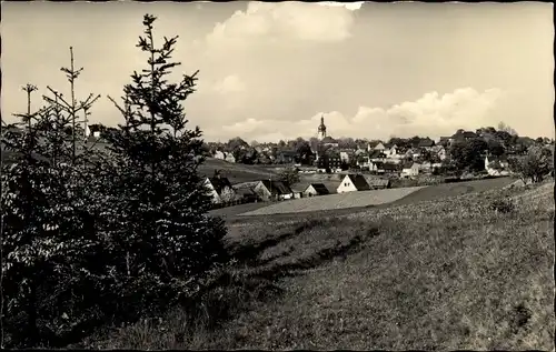 Ak Schwarzenbach am Wald Oberfranken, Kirche, Ortsansicht