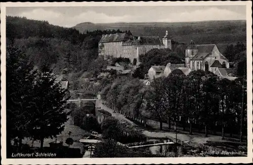 Ak Schleiden in der Eifel, Schloss, Pfarrkirche