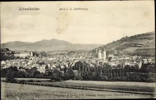 Ak Schmalkalden im Thüringer Wald, Blick von der Sybillenburg