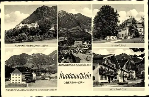 Ak Marquartstein im Chiemgau Oberbayern, Burg, Schnappen, Alte Dorfstraße, neues Schloss