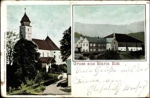 Ak Siegsdorf in Oberbayern, Kloster Maria Eck, Wallfahrtskirche